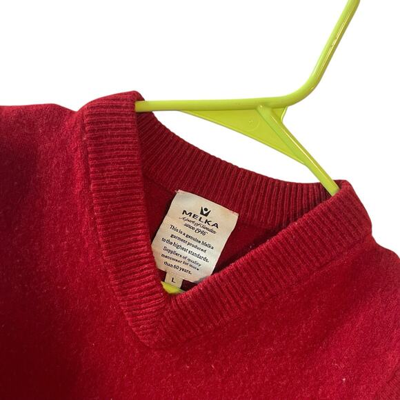 Melka Mens Medium Sweater Vest Vintage Red - Picture 3 of 4